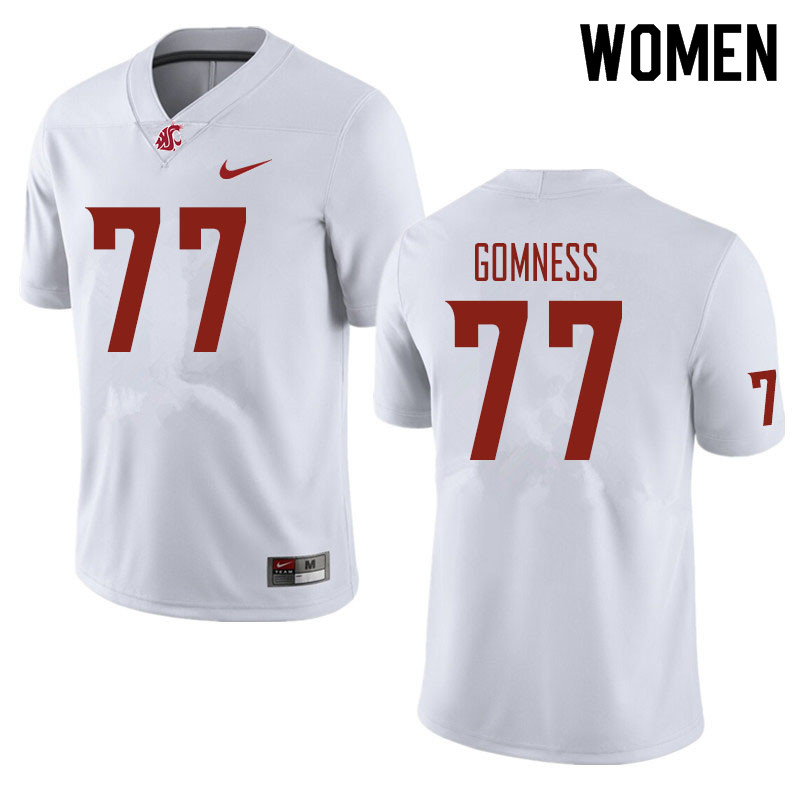 Women #77 Konner Gomness Washington State Cougars Football Jerseys Sale-White - Click Image to Close